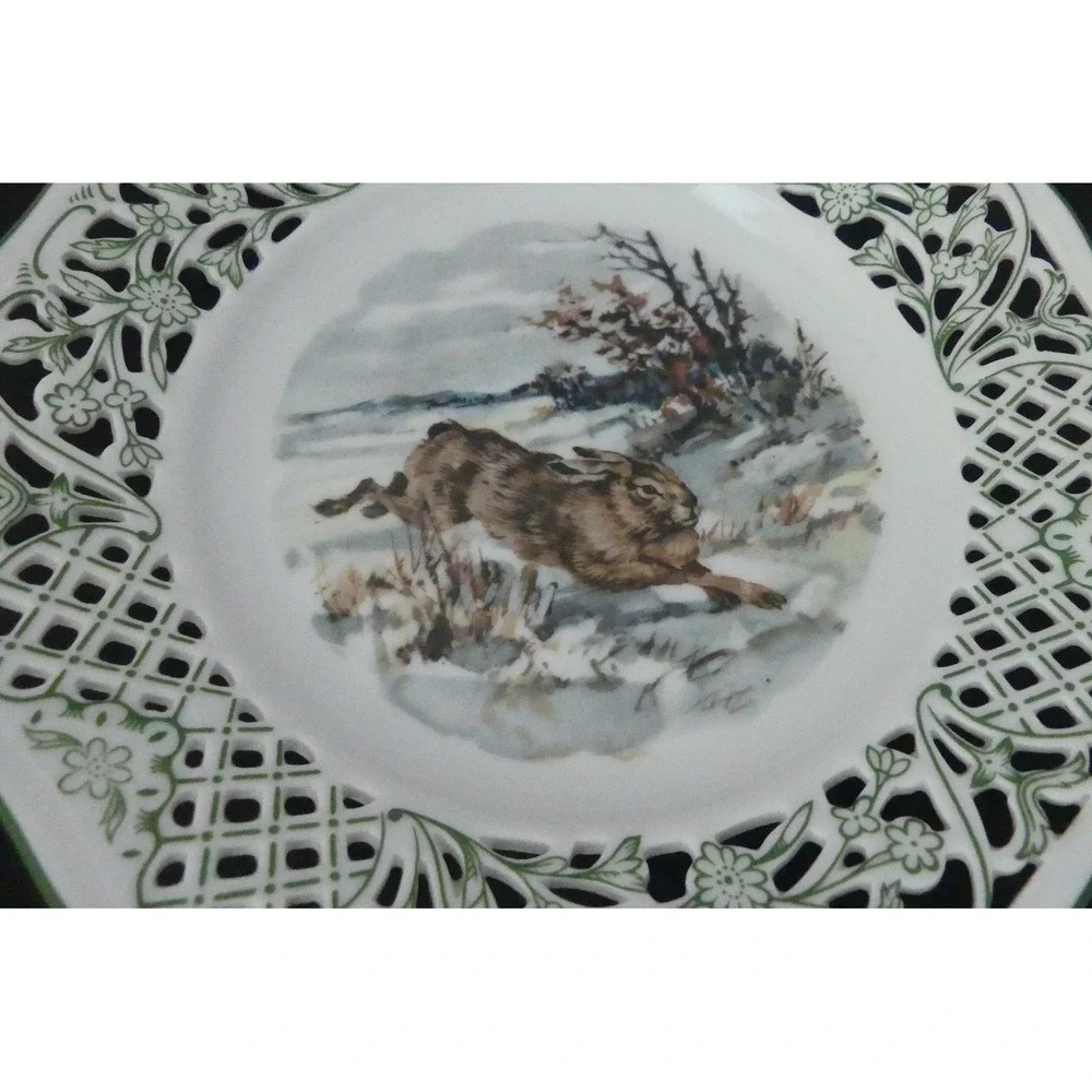 Schumann Arzberg Tradition Reticulated Plate Rabbit Hare Winter B4avaria 7.5